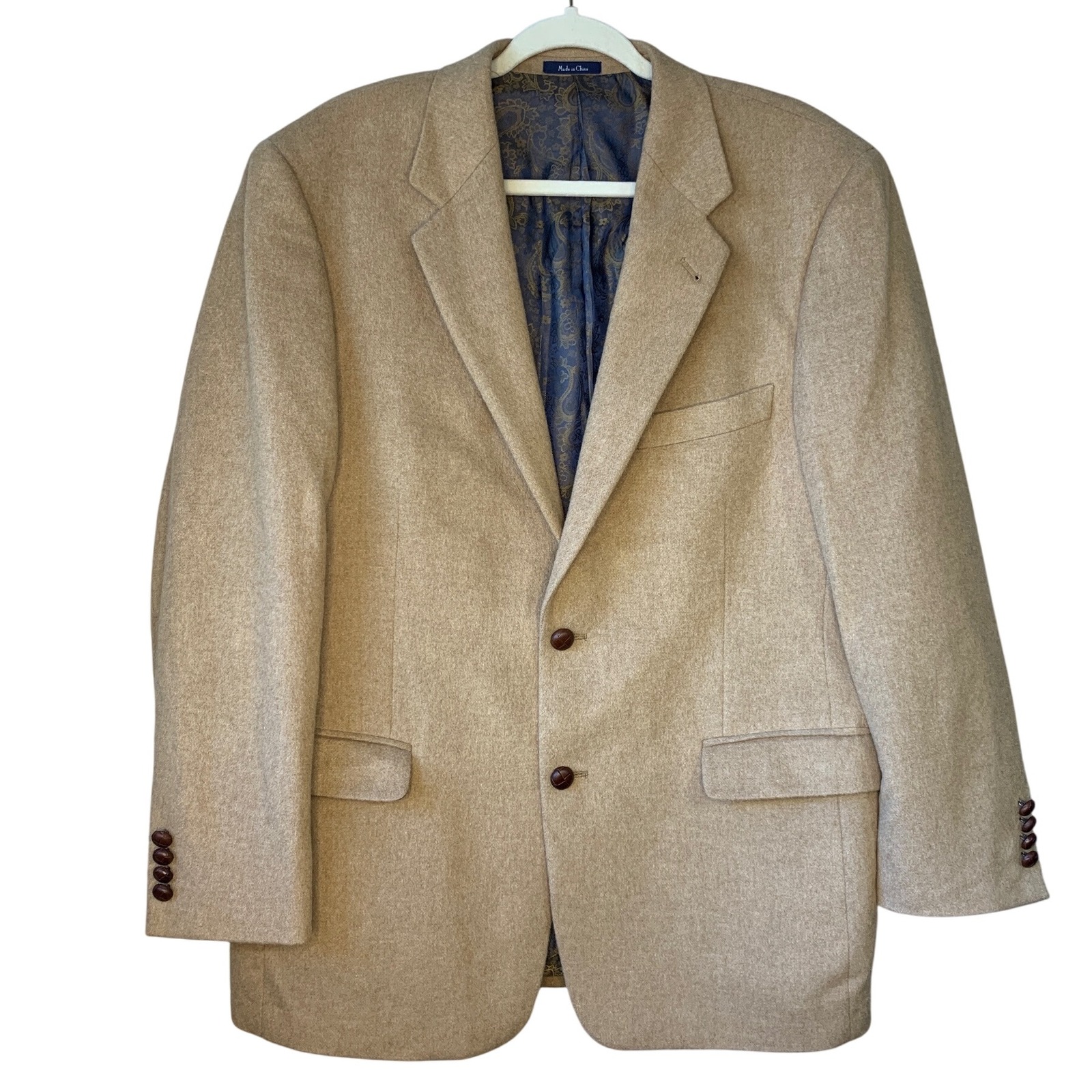 Turnbury Est 1980 Mens Camelhair Blazer Sport Coat Size 42r Tan Wool Blend